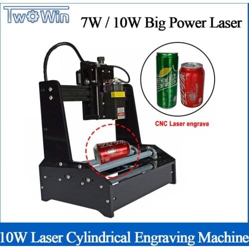 7W 10W Laser Small Cylindrical Engraving Machine Engrave Cylindrical Stainless Steel Metal Automatic DIY Cutting Plotter Router