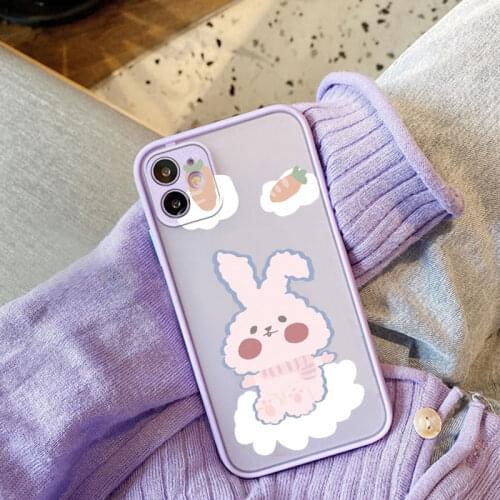 Cute mobile phone Case For iPhone 12 Pro Rabbit pattern XS max 6 S 7 8 Plus PC+TPU Cover 12mini Soft Shell 11pro,XR Girl style