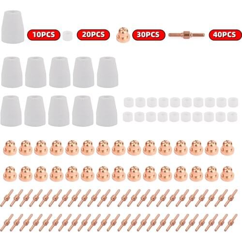 Areyourshop 100Pcs Plasma Cutter Tips Nozzle Consumables for LG-40 PT-31 Torch CUT40 CUT50