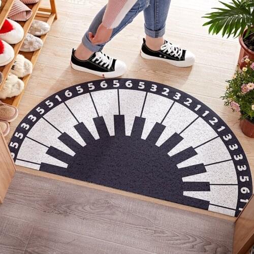New Arrive Piano Tone Semicircle Enclosure Mat Floor Mat Bathroom Door Entrance Non-slip Mats Dustproof Waterproof Carpet