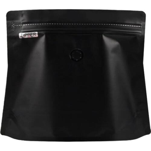 Thick 25pcs/lot Matte Black Heat Seal Coffee Bean Package Storage Bag Aluminum Foil Mylar Stand Up Coffee Bag with Valve Zipper