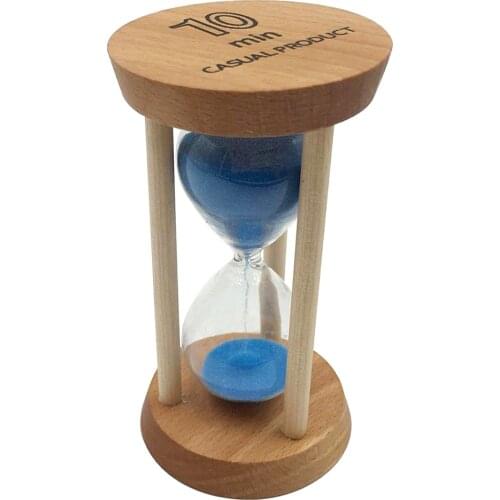 10 Minutes Wooden Frame Sand Egg Timer Hourglass Kitchen Cooking Timer - Blue