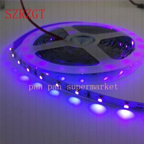 12V UV Ultraviolet 395-405nm led strip light 3528 SMD 60led/m 120led/m no-Waterproof tape lamp for DJ Fluorescence party
