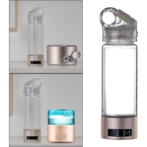USB Charging Hydrogen Water Bottle 400ml Capacity Electrolysis Hydrogen Rich Water Ionizer Maker for Home Office