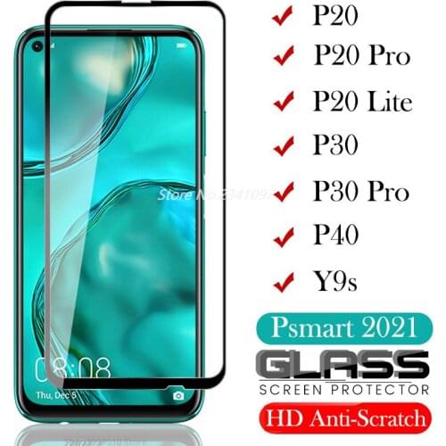 9H Protective Glass on For Huawei P40 P20 P30 Lite Psmart 2021 Screen Protector Case for Huawei P20pro P 40 30 20 Light Y9s Film