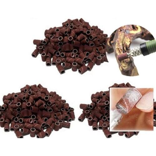 100Pcs Nail Gel Electric Drill Grinding Sand Ring Bit Polisher Machine Bits Nail Art Sanding Bands Cutters For Manicure Removing