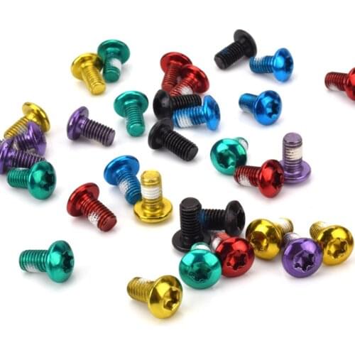 12PCS Colorful Bicycle Disc Brake Rotor Torx Bolts T25 M5x9mm Torx MTB Bike Stainless Disc Brake Rotor Bolts Fixing Screws