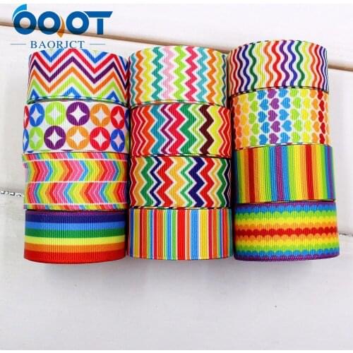 1741590,OOT BAORJCT 25mm 10yard/lot Ripple Ribbons Thermal transfer Printed grosgrain Wedding Accessories DIY handmade material