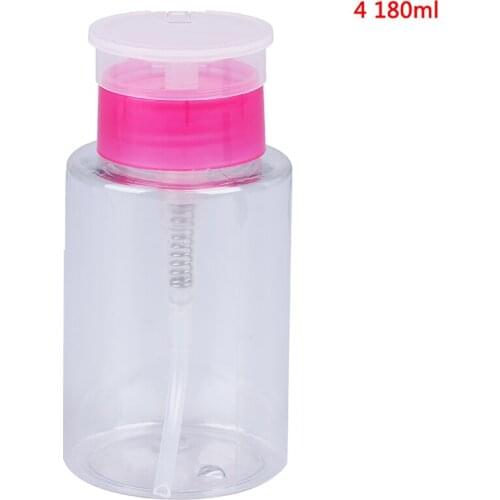 180ml/100ml Push Down Empty Pump Dispenser For Nail Polish Remover Alcohol Clear Bottle Storage Bottle