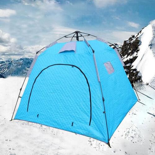 2 Person Automatic Ice Fishing Tent For Winter Outdoor Windproof Large Space Thickened Cotton Winter Warm 210x210x170cm Camping