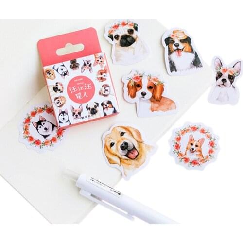 20box/pack Cute Dogs star mini paper Diary Paper Lable Stickers Crafts DIY Dairy Decoration Scrapbooking Sticker Wholesale