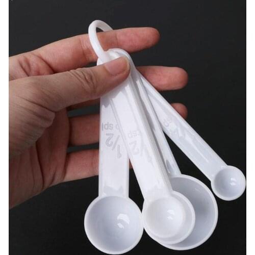 5pcs/set Measuring Cups Spoon Teaspoon Coffee Sugar Plastic Kitchen Spoon Handle Baking Scoop Tools Measuring Cooking E1L8