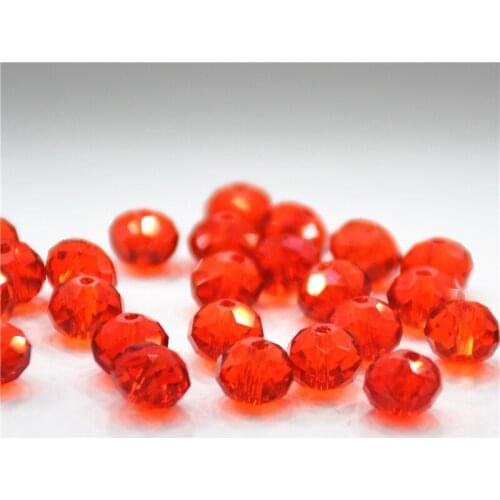 70Pcs china top AAA quality crystal beads red 6*8MM Faceted glass beads crystal rondelles beads