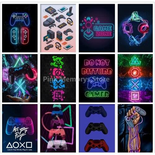 Diamond Painting 5D DIY Color Game Console Playstation Game Controller Full Drill Cross Stitch Home Decor Rhinestone Embroidery