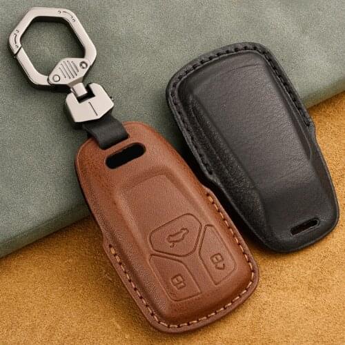 Car Key Cover Case for Audi A4L A4 B9 Q5 Q7 TT TTS TFSI A5 S5 8S 2016 2017 NEW 2019 Ring Covers Protect Car Remote Key Fob Shell