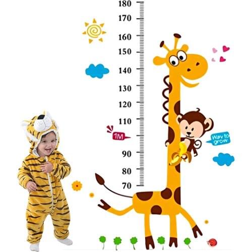 Baby Height Growth Chart Wall Sticker Height Measurement Ruler for Kids Boys Girls Removable Wall Stickers for Nursery Bedroom