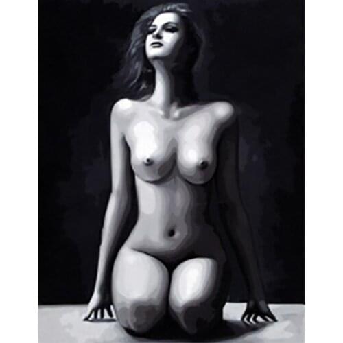 DIY 40X50 Oil Painting By Numbers Beautiful naked girl paint by numbers On Canvas Home Decor Digital Painting chrismas
