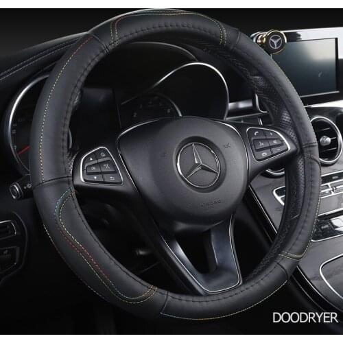 DOODRYER Carbon Fiber Leather Car Steering Wheel Cover For MG ZS EV HS Extenger V80 3 5 6 7
