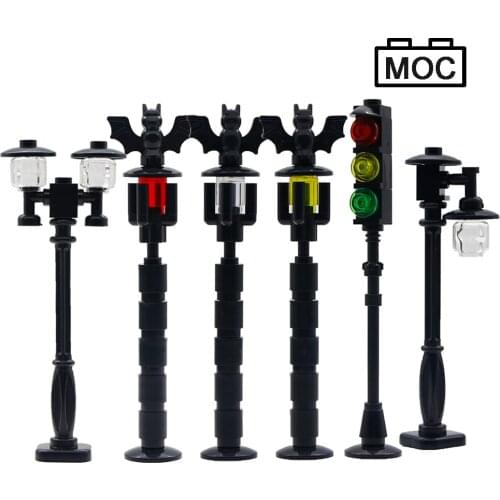 City Building Blocks Signal Light Street Lights Lamp Post Train Station Accessories MOC Brick Children Toys Compatible Friends