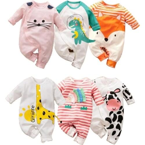 Toddler Costume Baby Jumpsuit Spring Autumn Casual Newborn Baby Boys Girls Long Sleeve Cartoon Animals Romper For 0-24M