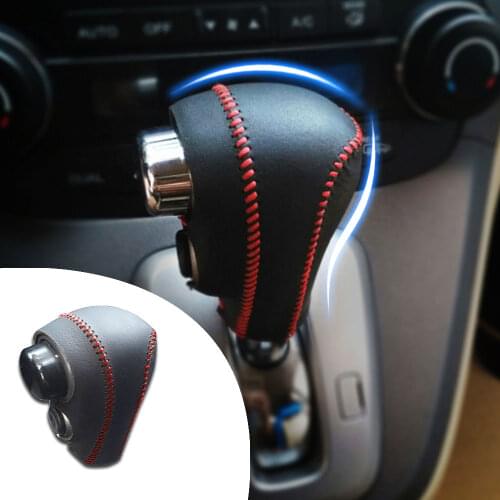 Muchkey Leather Gear Knob Stick Covers AT For Honda CRV 2008 209 2010 2011 2012 2013 2014 Non-Slip Automatic Shifter