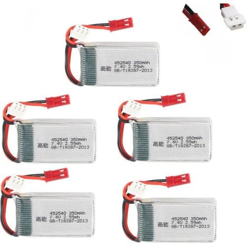 7.4v 350mAh Lipo Battery For MJX X401H X402 515W 515V 515 RC Mini FPV Drone Helicopters Quadcopter spare parts 2s battery 5pcs