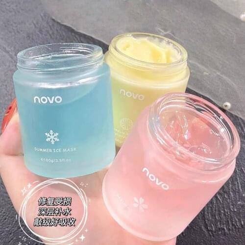 Natural Flower Petals Sleeping Facial Mask Moisturizing Nourishing Repair Anti-aging Brighten Skin Summer Ice Mask Skin Care