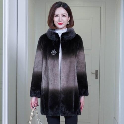 Fur Mink Loose Luxury Plus Size Office Style Thick High-quality Single Breasted 2020 New Winter Warm Womens Fur Overcoat
