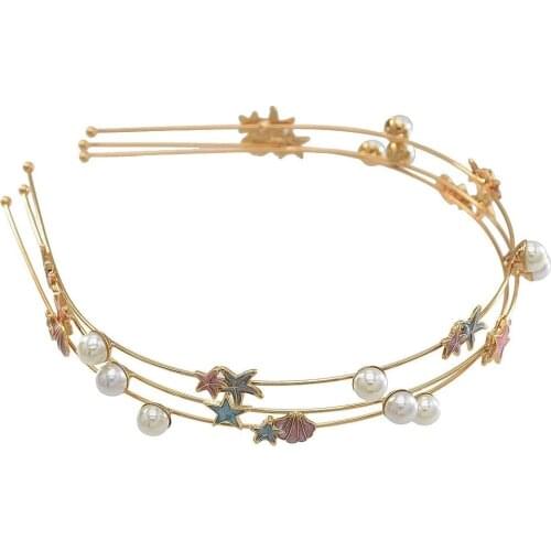 3PCS/Set Fashion Shell Crowns Bohemian Hairbands for Women Tiaras Bride Girl Wedding Hair Jewelry Summer Party Accessories