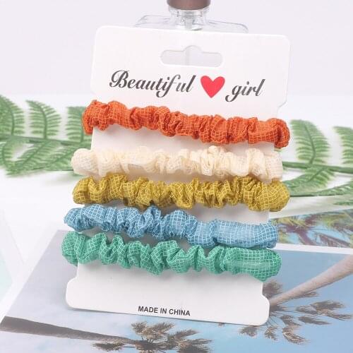 Headdress Fashion Scrunchie Simple Lattice Women Hair Scrunchies Pack Elastic Womens Sweet Hair Accessories for Girls