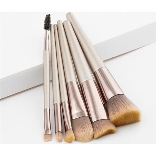 6pcs/set Makeup Brushes Set Champaign Gold For Powder Contour Blusher Liquid Cream Eyeshadow Cosmetics Brushes tools