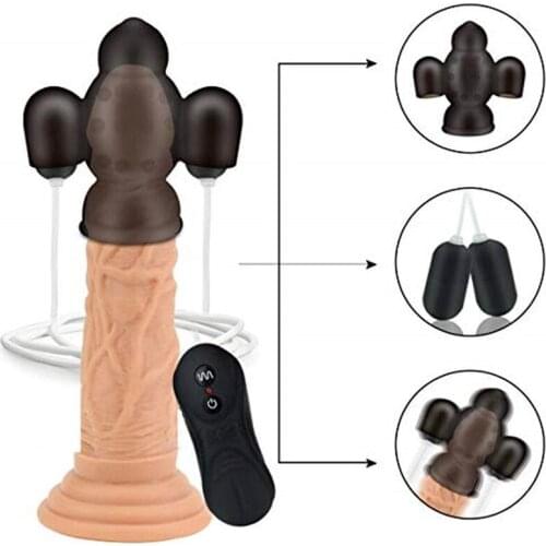 Men sex toy 16 frequency vibration Male penis enlargement pump extender viberator mens electric penis pump glans sleeve