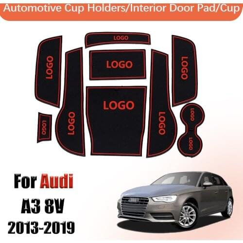 Door groove mat non slip door slot cup mat For Audi A3 8V 2013-2019 accessories rubber cup mat door mat cup