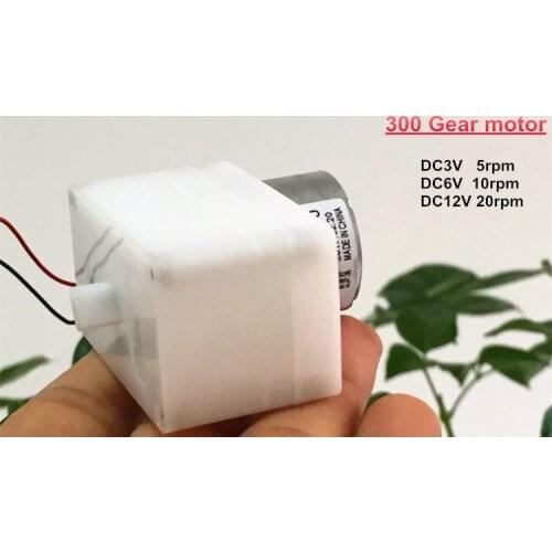 New 300 plastic gear motor DC6V 10rpm,High torque,low speed double flat shaft