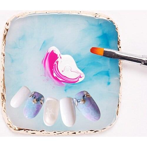 Natural Square Nail Art Gel Polish Plate Painting Palette Polished Display Stand Board Nail Art Practice Tool Photo Shoot Props