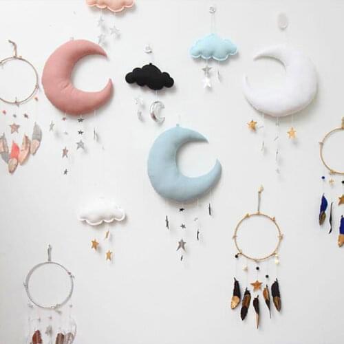 INS Moon star pendant Baby room decoration hang tent and bed for child Accessories Birthday Party Decor Nordic Photography props