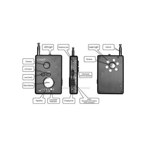 CX007 Multi-Detector RF Signal Finder Lens Voice Device Hidden Camera Spy Detector