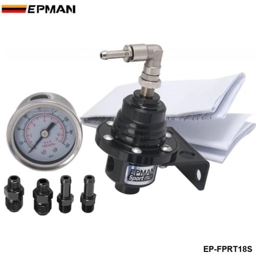 Type S Adjustable Fuel pressure Regulator FPR Universal Jdm turbo+Liquid Gauge 0-160 Psi For VW EP-FPRT81S