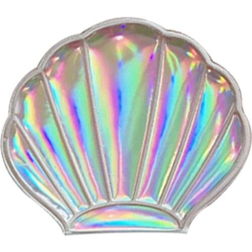 Handheld Folding Shell Shape Makeup Mirror Mini Portable Beauty Practical Cute Magnifying Universal Clear Double Side Gifts