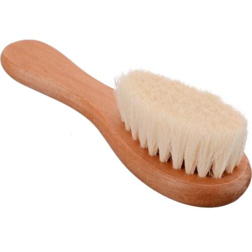 Newborn Hair Brush Baby Hairbrush Natural Wood Brush Soft Scrub Head Massager Tool For Home Bath Washing Supplies