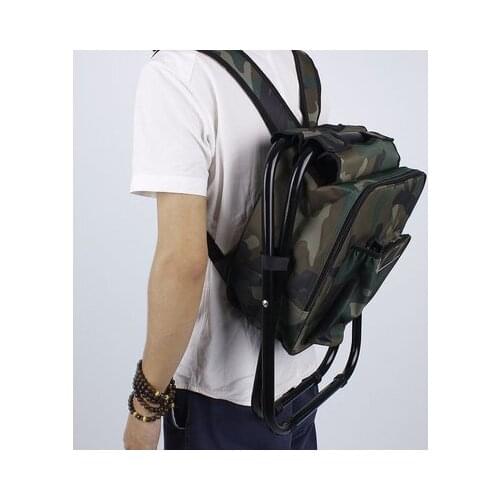 Folding Fishing Chair Bag Fishing Backpack Chair Stool Convenient Wear-resistantv for Outdoor Hiking Climbing Equipment