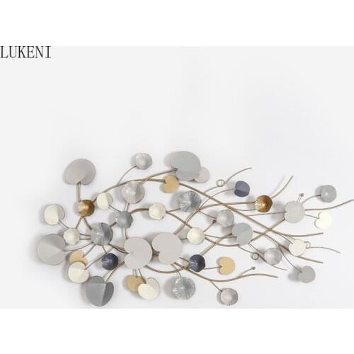 Modern European-style Wrought Iron Pendant Wall Decoration Wall Porch Metal Money Grass Wall Hanging Room Decoration