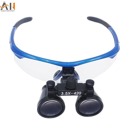 Dentist Dental 3.5 X R Surgical Binocular Loupes Magnifier Glasses Blue