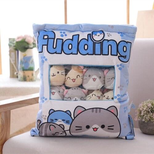 Bag Kawaii Cat Plush Balls Bag Snack Toy Soft Cartoon Animal Stuffed Doll Sofa Pillow Girlfriend Kids Gifts Animal pillow