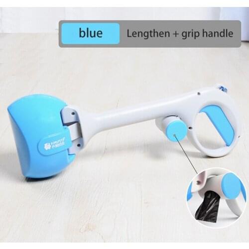 Lengthen Thicken 2in1 Handle Poop Clip Pet Dog Poop Scooper Cat Toilet With Garbage Bag Cleaning Shovel Tool Durable