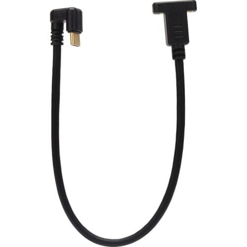 USB C Extension Cable Type C Extender, 180 Degree U Shape USB C 3.1 Male To Female Fast Charging Cable with Panel Mount Hole