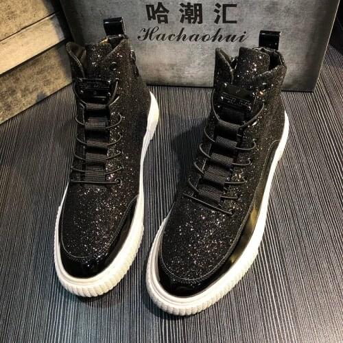 High top Mens Boots Steel Toe Shoes Men Safety Shoes Anti-puncture Work Shoes Men Fashion shine Leather Male Sneakers