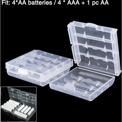 YCDC Top Quality Hard Plastic Transparent AA AAA Battery Storage Boxes Case Holder Batteries Container Organizer Durable