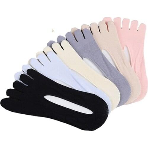 Women Summer Five-finger Socks Female Ultrathin Sock Funny Toe Invisible Sokken with Silicone Anti-skid Breathable Anti-friction