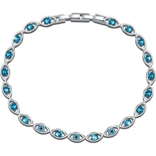 ANNA QUEEN CRYSLOVE Tennis Bracelet for Women Crystal Devils Eye Eternity Modern Elegance Bracelet